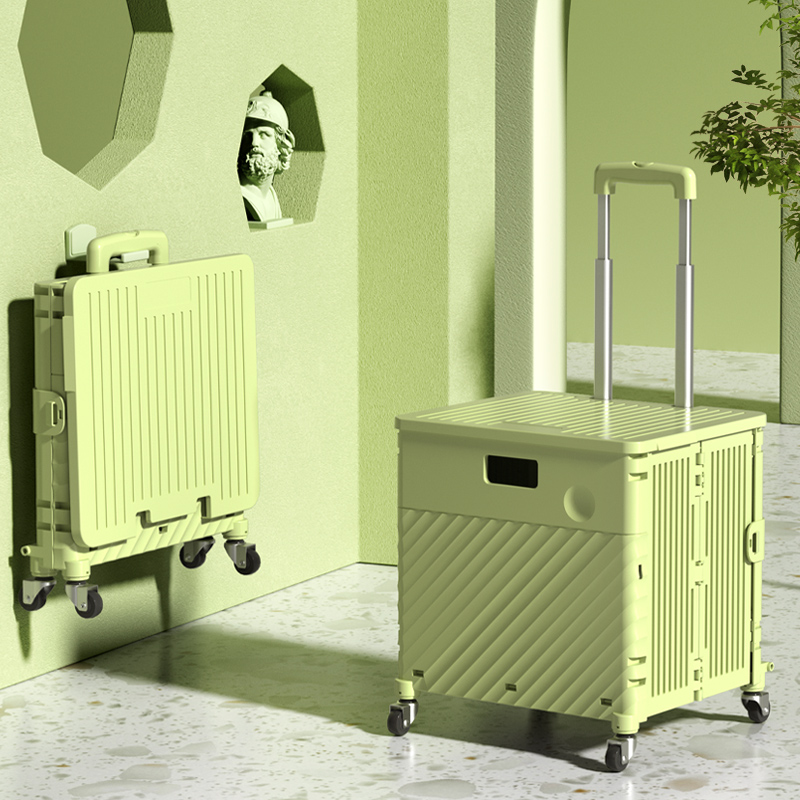 拉杆收纳箱折叠小拉推车户外露营野餐后备箱漫展学生移动书箱带轮