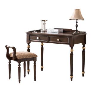 桌子卧室家用学习桌写字台小户型写字桌电脑桌复古实木美式书桌