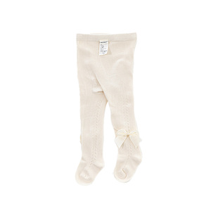 【新品】OAK FAMILY女童连腿打底裤袜蝴蝶结秋季宝宝高弹无骨亲肤