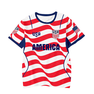 2026世界杯美国队服USA足球迷服冰丝速干短袖T恤衫男女助威服半袖
