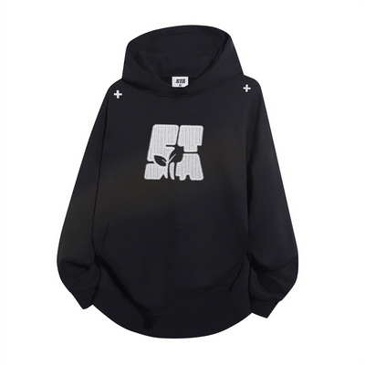 STA旗舰店美式字母刺绣连帽卫衣男女秋冬季潮牌复古高街情侣外套