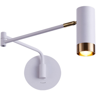 摇臂壁灯卧室床头灯阅读旋转折叠伸缩长杆长臂带开关电脑桌读书灯