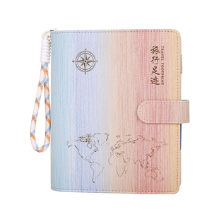 高颜值旅行手册旅游记录本全国34省景点小众秘境足迹涂鸦打卡集章本旅行攻略活页盖章本文创本纪念本