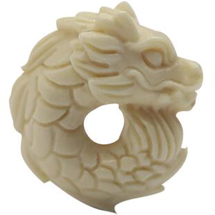 天然猛犸象牙龙扣文玩手串配饰面包圈龙卡环配珠星月菩提佛珠配件