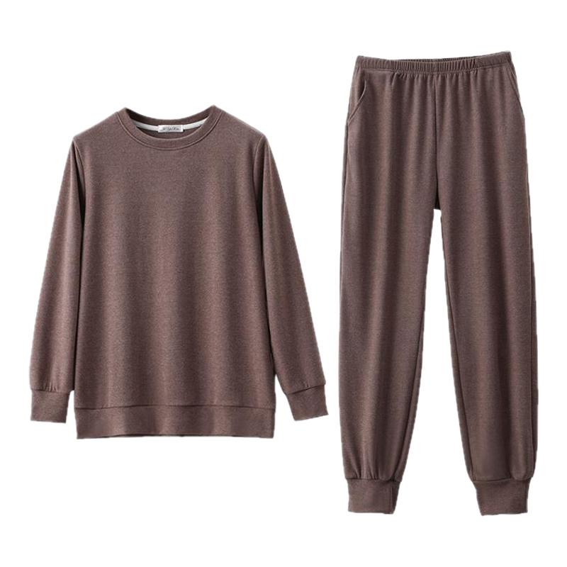 大码家居服德绒磨毛保暖睡衣套装