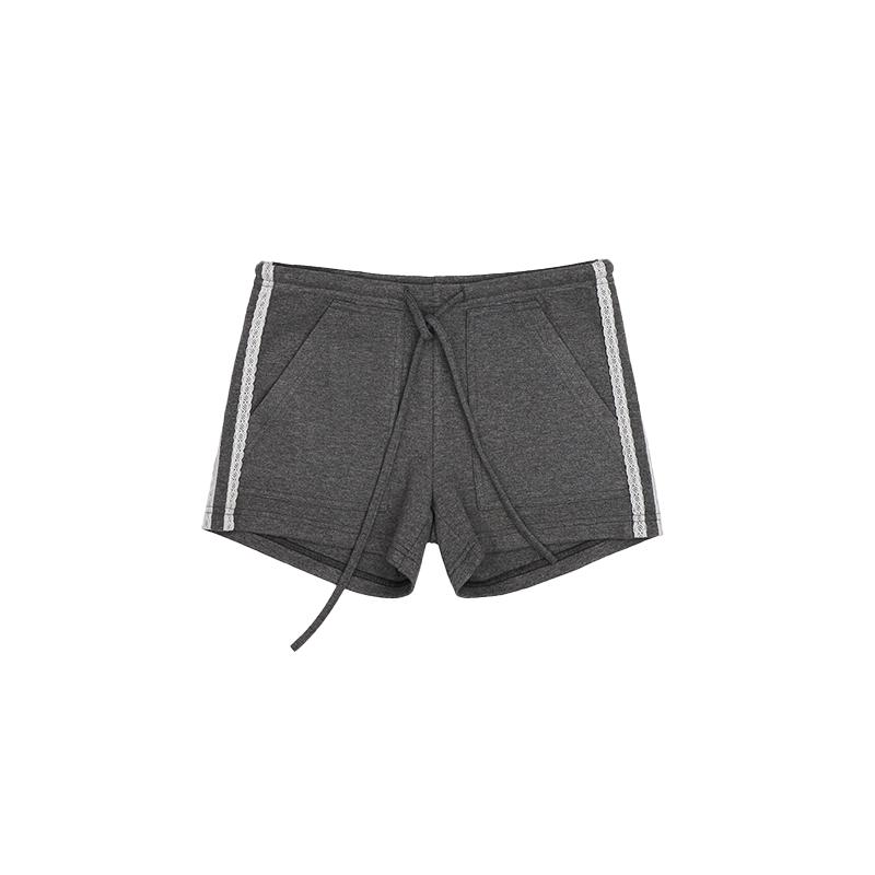 【ENG】Effet de Soleil双面德绒条纹运动短裤直筒裤女装新品26春