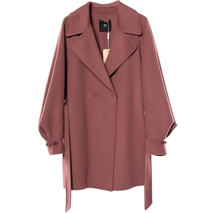 Distin Kidny/迪凯羊毛大衣秋冬款收腰长袖毛呢外套女保暖外套