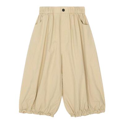 SEE YOU at PIZZA休闲裤女2026春季新款木耳边花苞九分裤655750