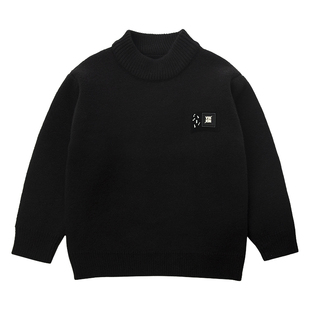 男童毛衣加绒款2025新款儿童内搭中大童男孩加厚保暖一体绒毛线衣