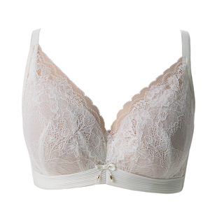 西维娅深V蕾丝花边内衣女聚拢上托防凸点收副乳调整型美背文胸罩