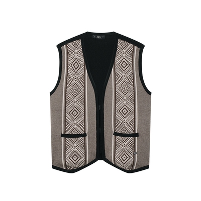 JDV复古几何纹绵马甲外套