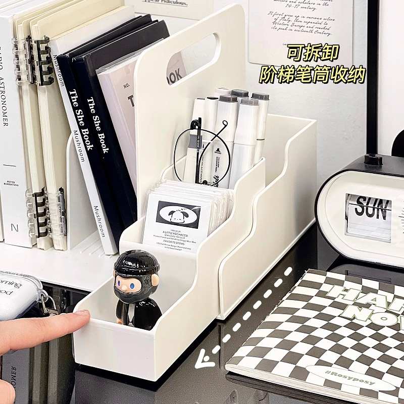 办公室桌面书架收纳盒笔筒置物架学生宿舍书桌文具整理收纳架神器