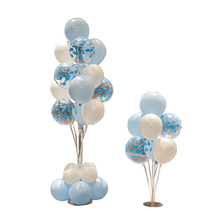 新年儿童蓝色气球树地飘宝宝生日周岁礼装饰场景布置派对桌飘立柱