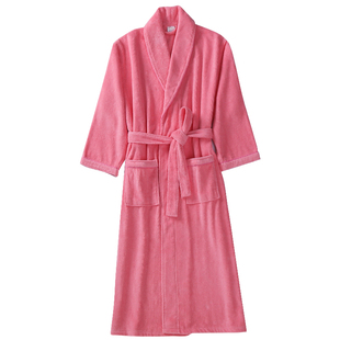 全棉毛巾浴袍女加长款纯棉睡袍男春夏秋冬柔软吸水速干情侣款浴衣