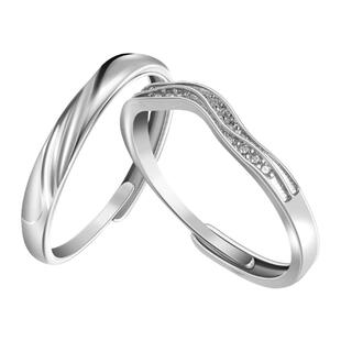 钟久久情侣对戒情意绵绵纯银戒指女友情人节新年礼物定制钟爱协议