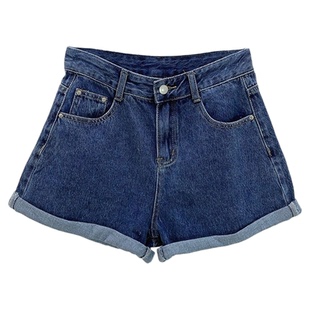 宽松显瘦 卷边牛仔短裤High-waisted loose-fitting denim shorts
