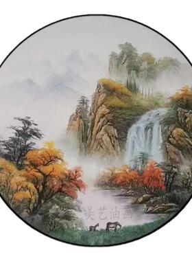 手绘深圳新中式风水画油画聚宝盆