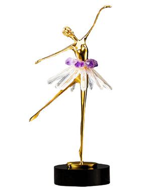 铜装饰品轻奢客厅芭蕾舞女孩摆件