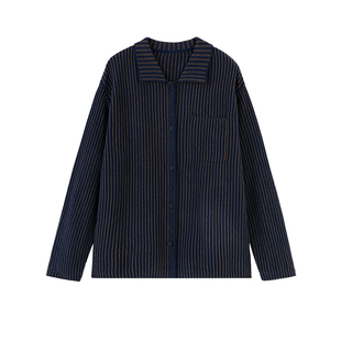 【DouDou推荐】AR半边绒睡衣女款秋冬保暖长袖条纹高支家居服套装