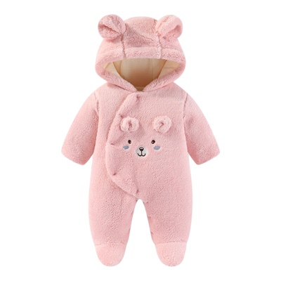 连体衣婴儿冬季加厚包脚连袜带脚