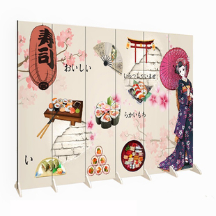 日本料理寿司日式双面折叠屏风隔断客厅入户烤肉饭店餐厅包间装饰