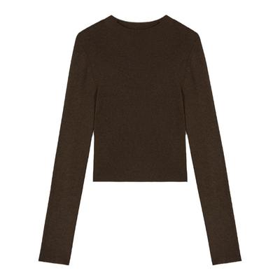 极简无缝一体羊毛针织衫女长袖秋