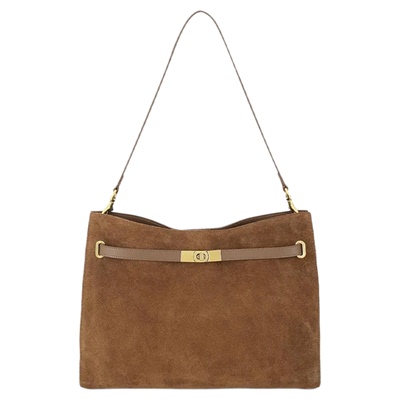 复古麂皮凯莉包女托特包高级感