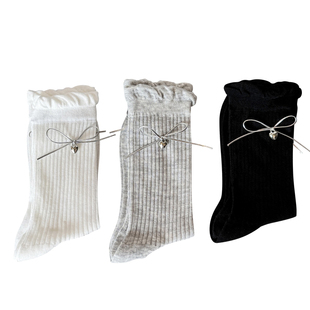 小皮鞋袜子女夏薄款2026新款爆款芭蕾风女款蝴蝶结长袜夏天春秋季