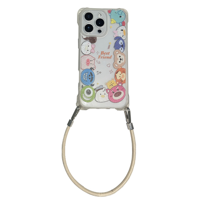 Q版动物家族手机壳带挂绳