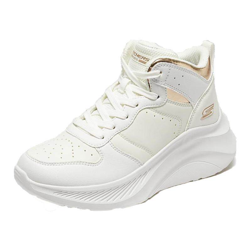 斯凯奇官方outlet女士增高厚底运动鞋高帮保暖立体厚底时尚设计