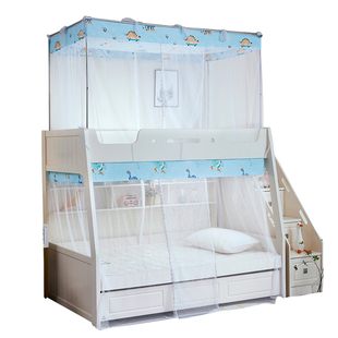 子母床上铺下铺1.2梯形双层床高低儿童床家用上下床不档书架蚊帐