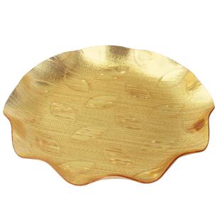 亚克力水果盘糖果干果瓜子摆盘办公室棋牌室酒店ktv专用碟子 金色