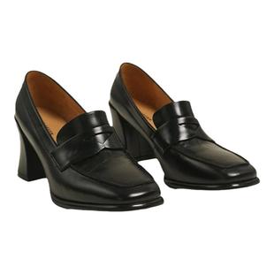 17号的下午| 如履平地 中古时髦英伦复古方头高跟鞋乐福鞋皮鞋女