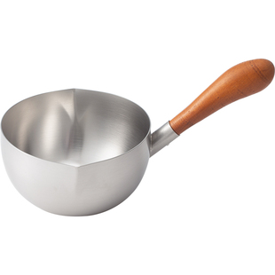 DEARYOU日本进口aizawa相泽工房304不锈钢奶锅辅食锅木柄煮蛋锅