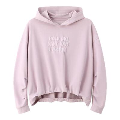 bbfer本依凡25年春紫色连帽卫衣女帽衫落肩宽松简约长袖WYSWY0665