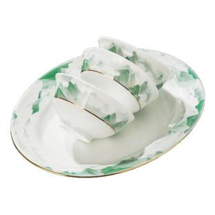 红官窑醴陵陶瓷餐具轻奢新款家用高级感乔迁送礼碗碟套装千里江山