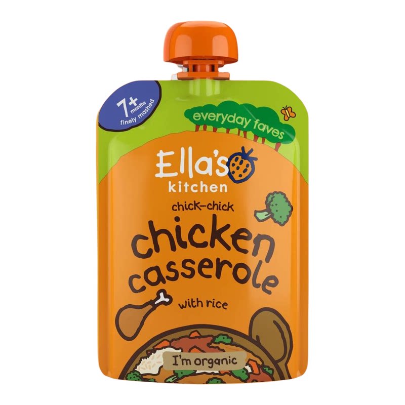 Ella's Kitchen香港进口婴幼儿有机营养鸡肉锅饭肉蓉肉泥辅食130g