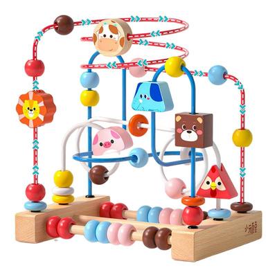 婴儿童绕珠积木串珠益智玩具