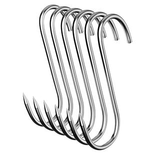 腊肉挂钩不锈钢S型晒挂烤鸭香肠猪肉勾子加粗挂腊肠钩子实心承重