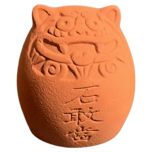 闽南红砖茶宠精品可养石敢当家用高档招财小唐马中秋月饼盖置摆件