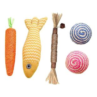 猫玩具磨牙棒猫薄荷逗猫棒剑麻球耐咬发声自嗨解闷神器小猫咪用品