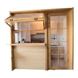 木窗上下折叠窗花格定制推拉平开窗日式装饰框架网红提拉窗上翻