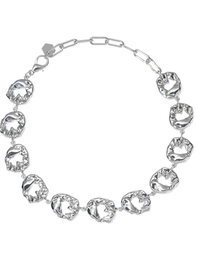 复古夸张不规则金属圆形镂空项链