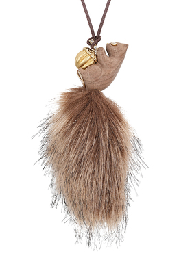 YVMIN尤目毛茸尾木质松鼠项链