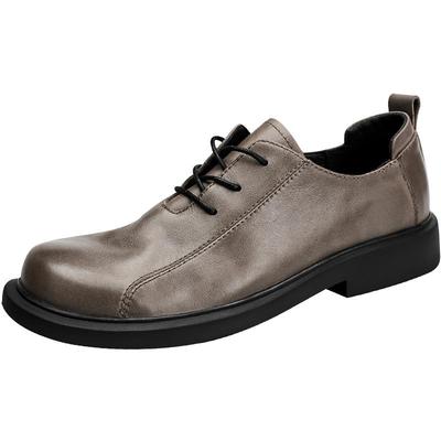 休闲皮鞋2021秋季圆头商务