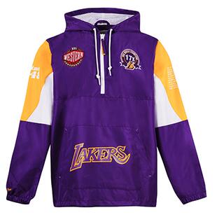 Mitchell&ness中性MN复古NBA球队起源湖人队运动卫衣紫色运动卫衣