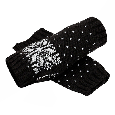 秋冬季保暖防寒情侣毛线半指手套