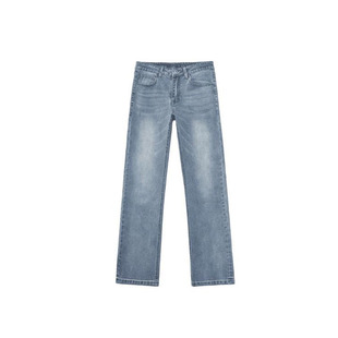 浅蓝色cleanfit牛仔裤男款高级感修身显瘦裤子美式高街弹力直筒裤