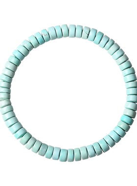 原矿绿松石直切天空蓝高磁手串