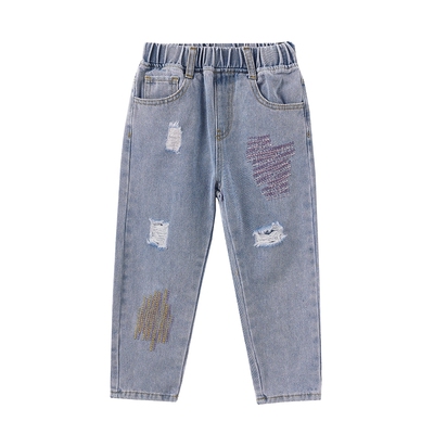ASKJunior时尚破洞牛仔裤